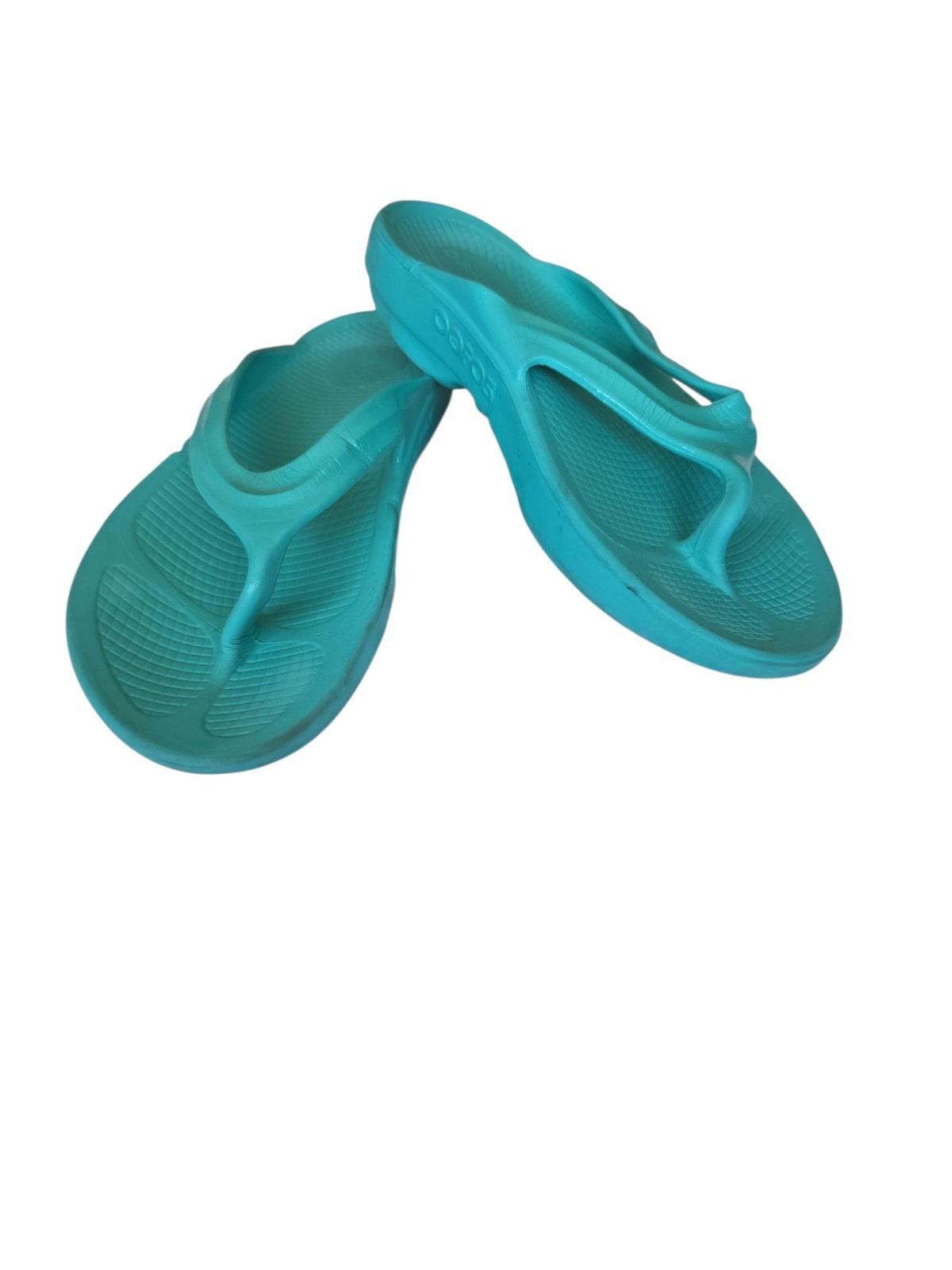 oofos original recovery sandal Teal Slip On Flip Flops Women’s Size 10