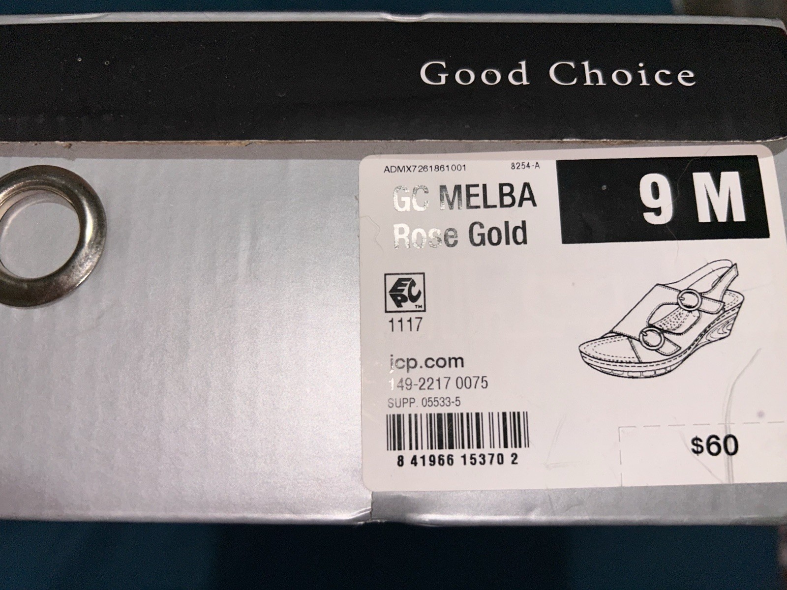 Good Choice 9M Rose Gold GC Melba Buckle/Hook Loop Wedge Sandals NEW NWB