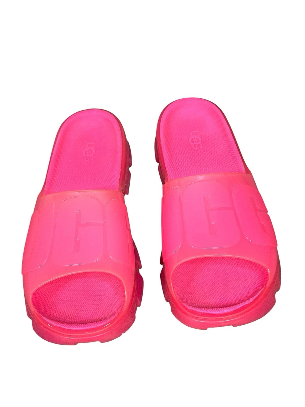 UGG Women’s Jella Clear Slides Dragon Fruit Hot Pink Jelly Platform Sz 9.5