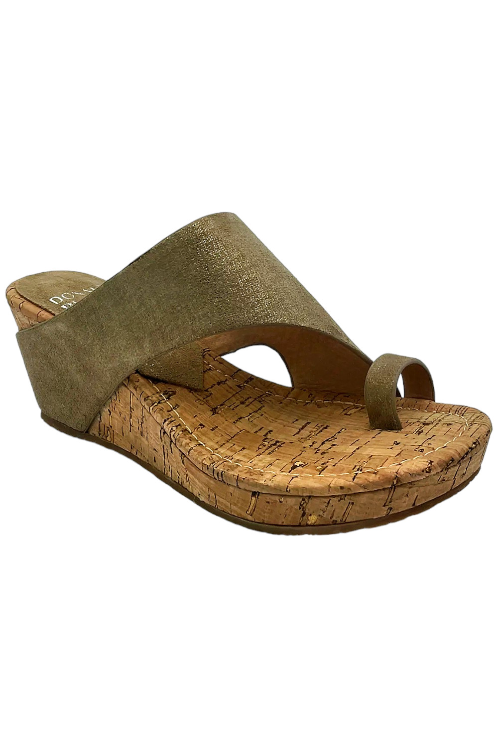 Donald Pliner Women’s Gyer Wedge Leather Metallic Sandal Light Bronze