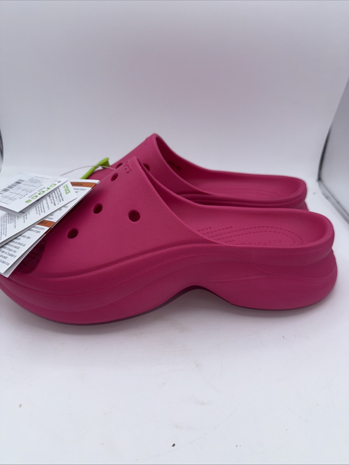 Crocs BAE Slides Slip On Platform Sandals/Slide, DRAGON FRUIT PINK, Sz. 9- NEW