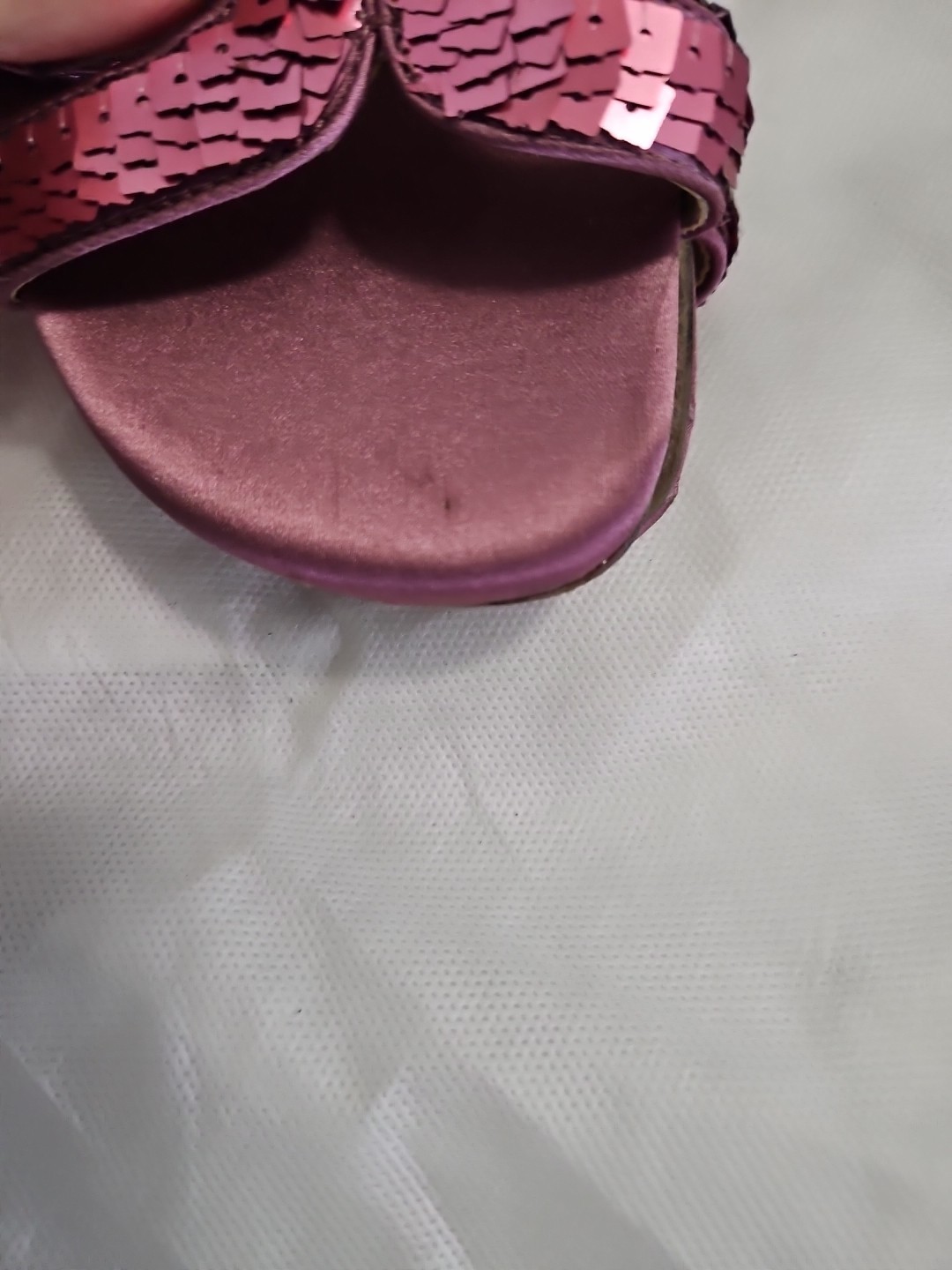 SAM EDELMAN Bay Glamour Sequined Slide Sandal in Elderberry 7.5m US