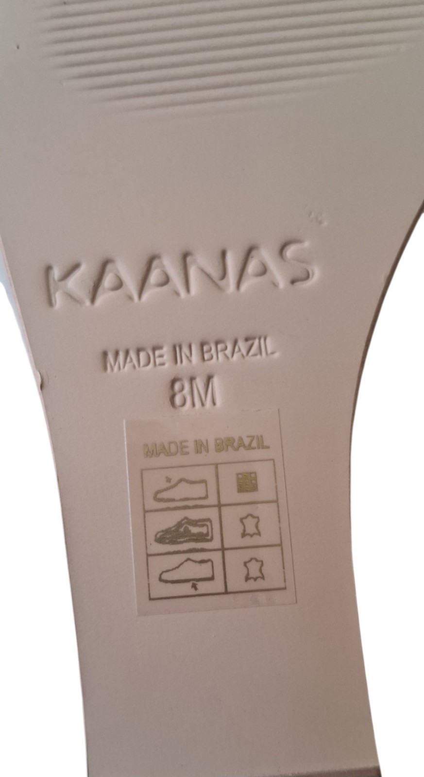Kaanas Alana Scrunchy 2 Band Wedge Sandals Women’s 8 Off White Leather Brazil