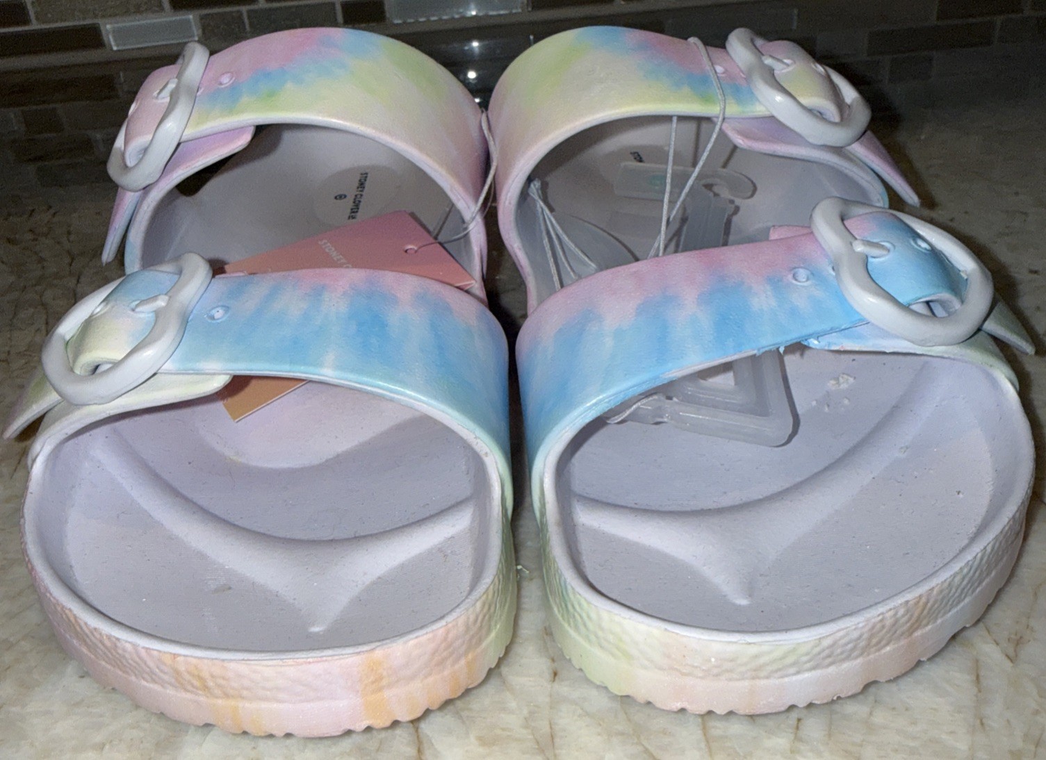 Women’s Tie-Dye Slide Sandals – Stoney Clover Lane x Target Rainbow Size 8