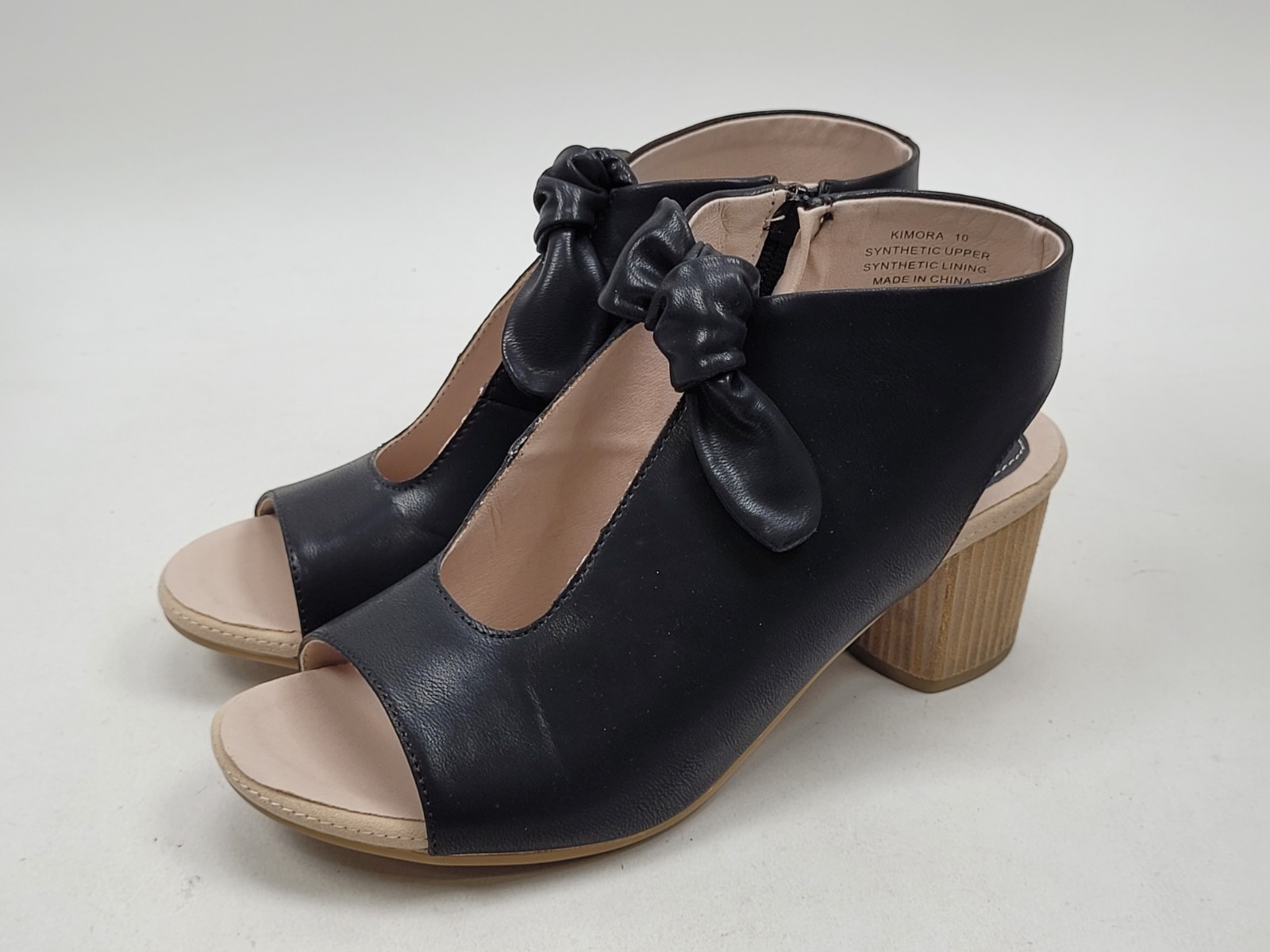 GOOD CHOICE Womens Black Padded Kimora Round Toe Block Heel Slingback Sandal 10