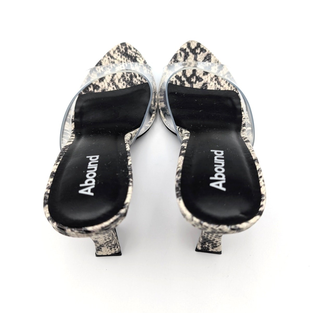 Abound Alana Block Heel Slide Sandals Open Toe Women’s Clear Size US6M EU36.5