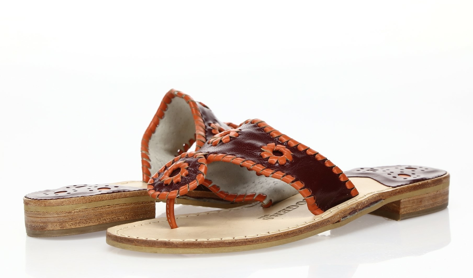 JACK ROGERS Women’s ‘Virginia Tech Hokies’ Maroon & Orange Sandals Sz 6 – 232068