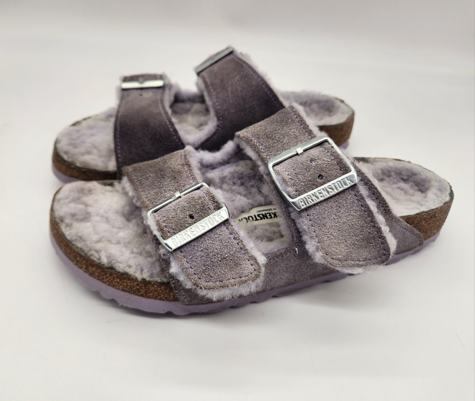 Birkenstock Arizona Sandals Purple Fog Suede Womens Size 37 US Size 6