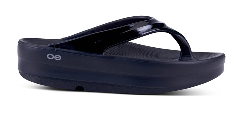 OOFOS OOmega OOlala Thong Black Sandal Womens Sizes M3/W5-M9/W11 NEW