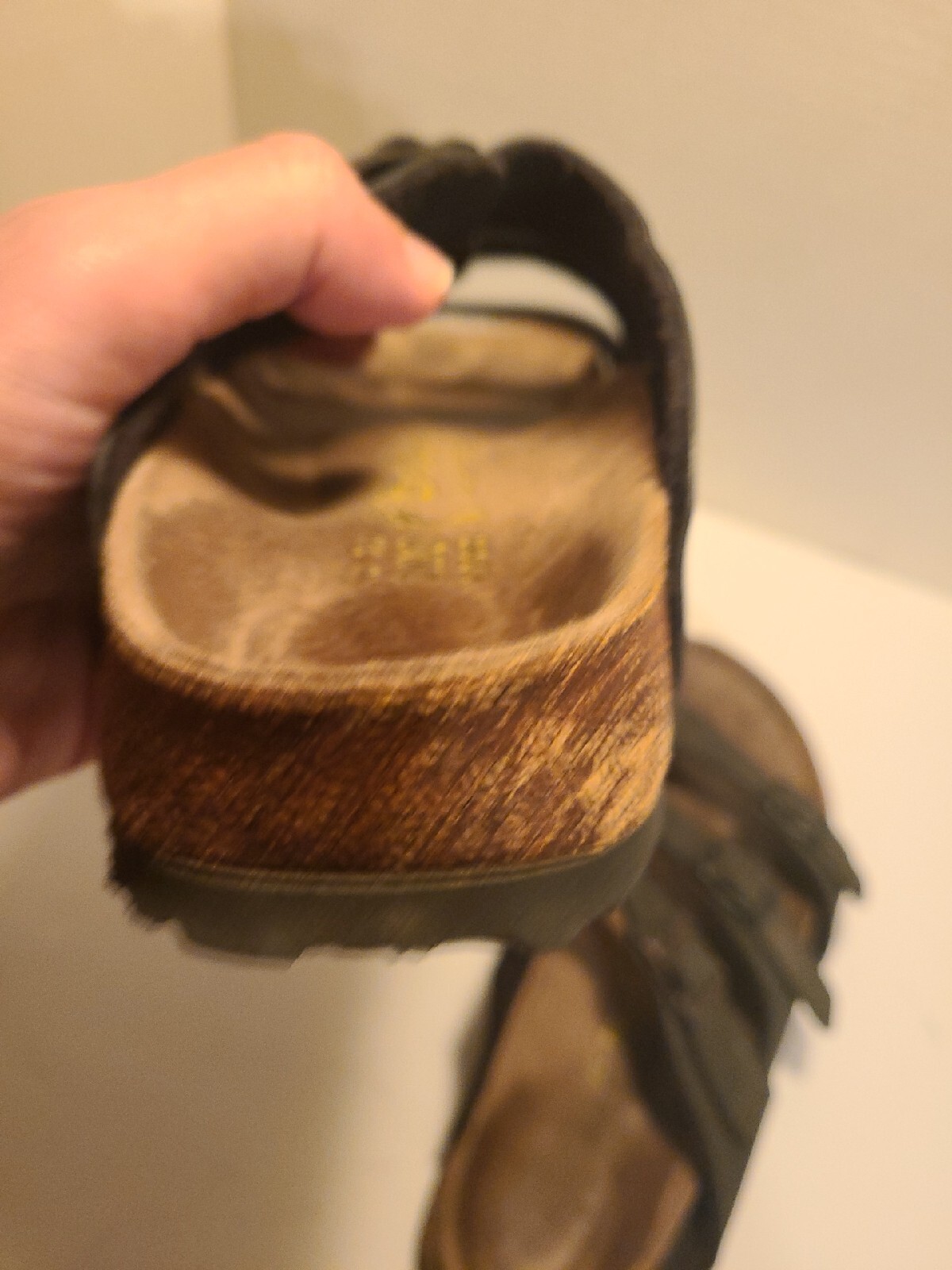 BETULA BIRKENSTOCK TRIPLE 3-STRAP SANDAL 9 US 40 EU BROWN FAUX + LEATHER BUCKLES