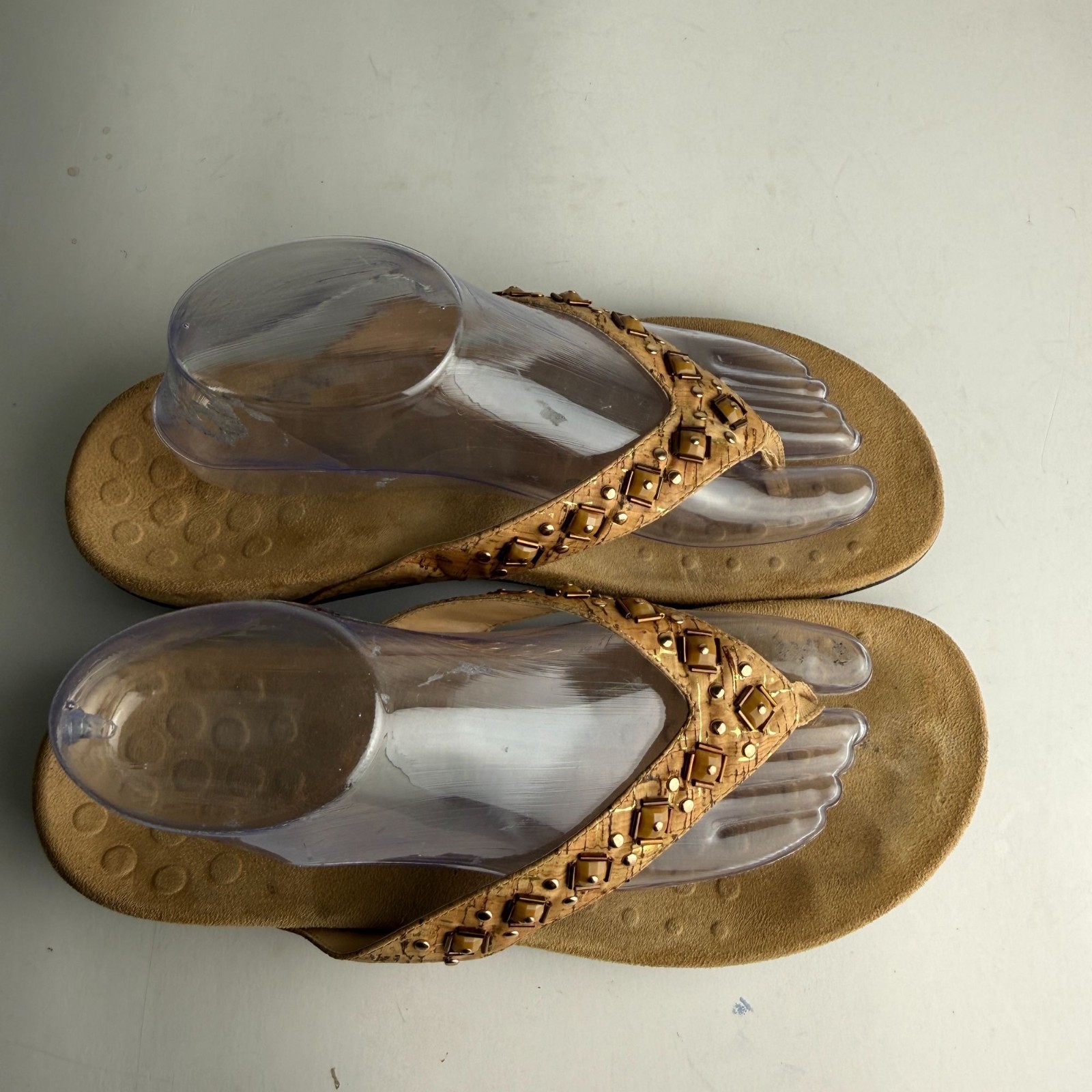 Vionic Floriana Beaded Thong Flip Flop Sandals Beige Tan Size 11 Size Unknown
