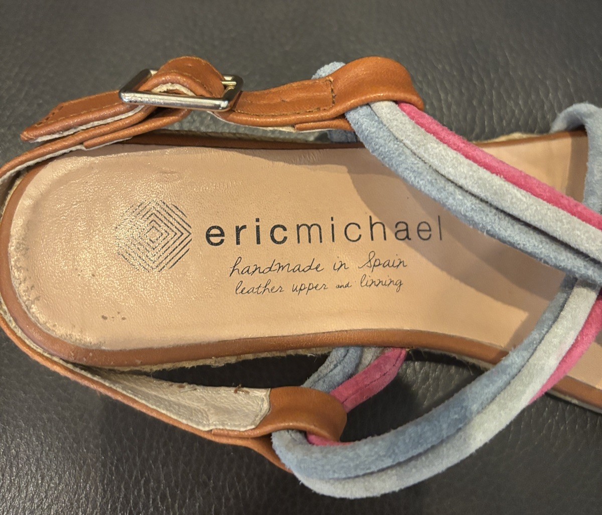 ERIC MICHAEL ANDREA Pink Multi ESPADRILLE SANDALS Women’s Size EU 37 US 6.5-7