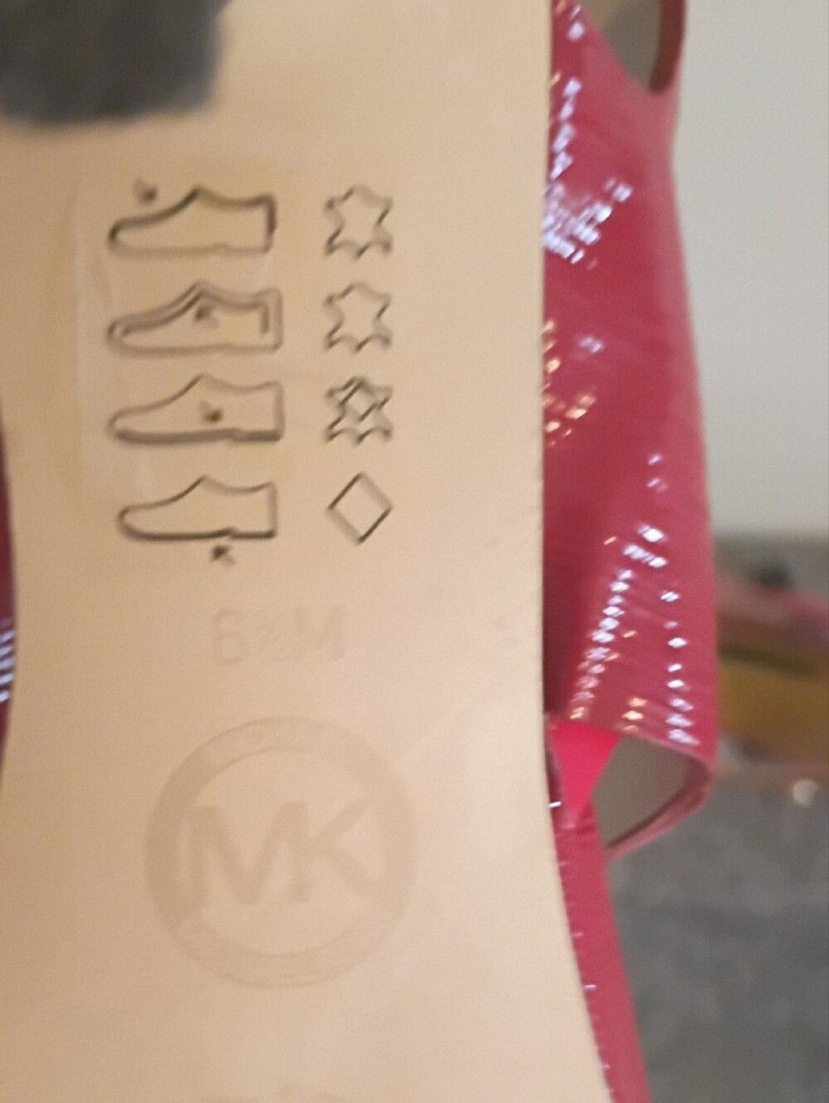Michael Kors Red Patent Open-Toe Slingback Sandals