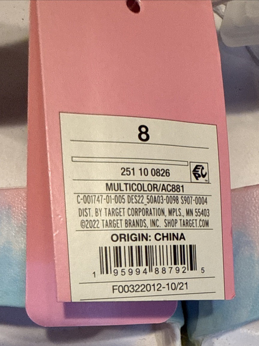 Women’s Tie-Dye Slide Sandals – Stoney Clover Lane x Target Rainbow Size 8