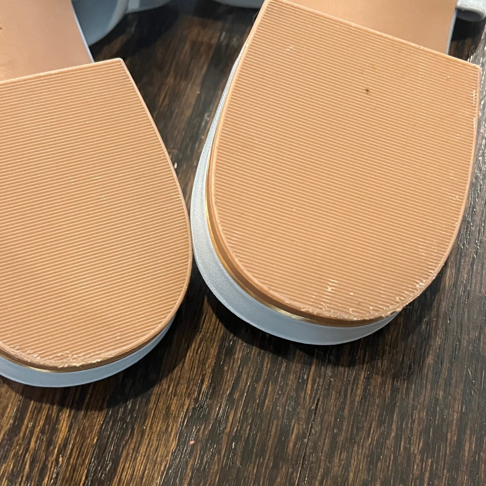 Kenneth Cole Faina Slip On Mules Light Blue Woven Leather Slide Sandal Women 7.5