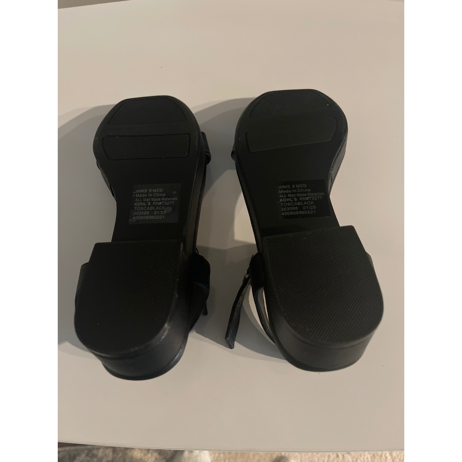 Sonoma Goods For Life Tosca Black Square Toe Block Heel Strap Sandals 8M