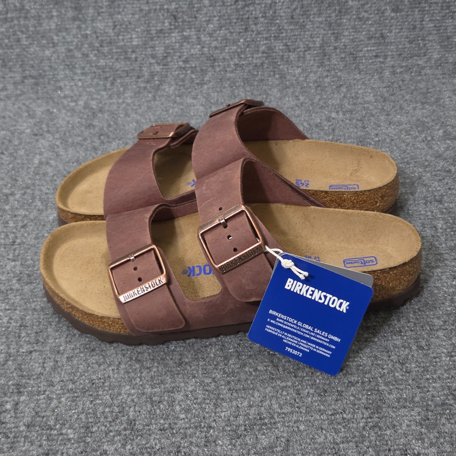 Birkenstock Women’s 7 Men’s 5 Arizona BS Leather Brown Habana Sandals