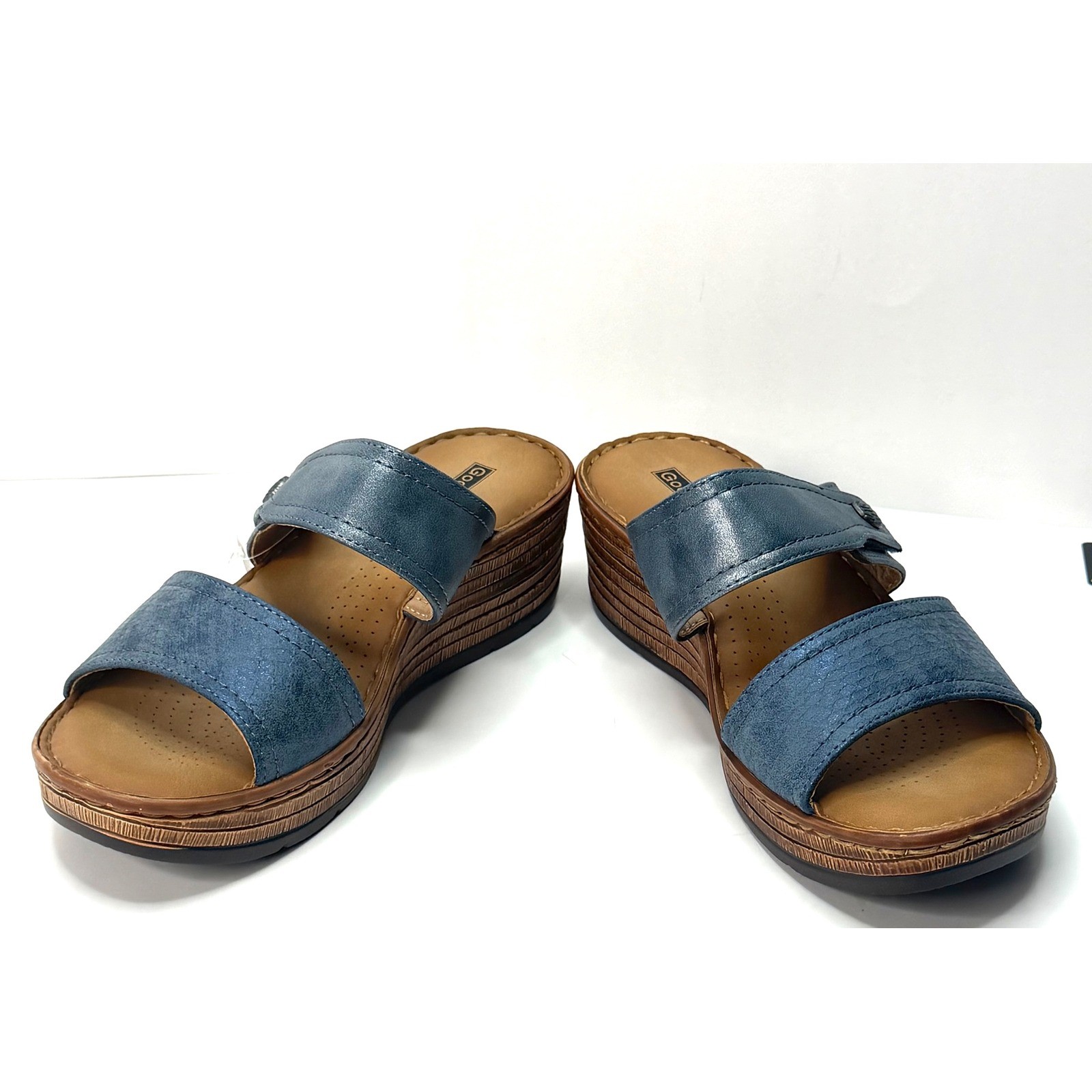 GC (Good Choice) Shoes Women’s Meli Slip-On Wedge Sandals Blue Size 6.5 NWT/BOX
