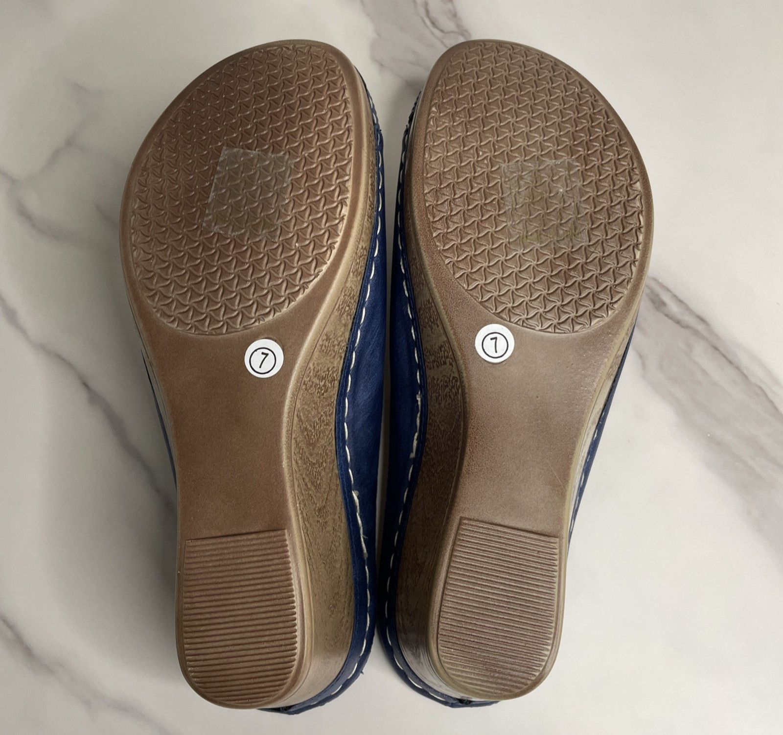 GOOD CHOICE SYDNEY Navy Wedge Sandal Women’s Shoes 7 New