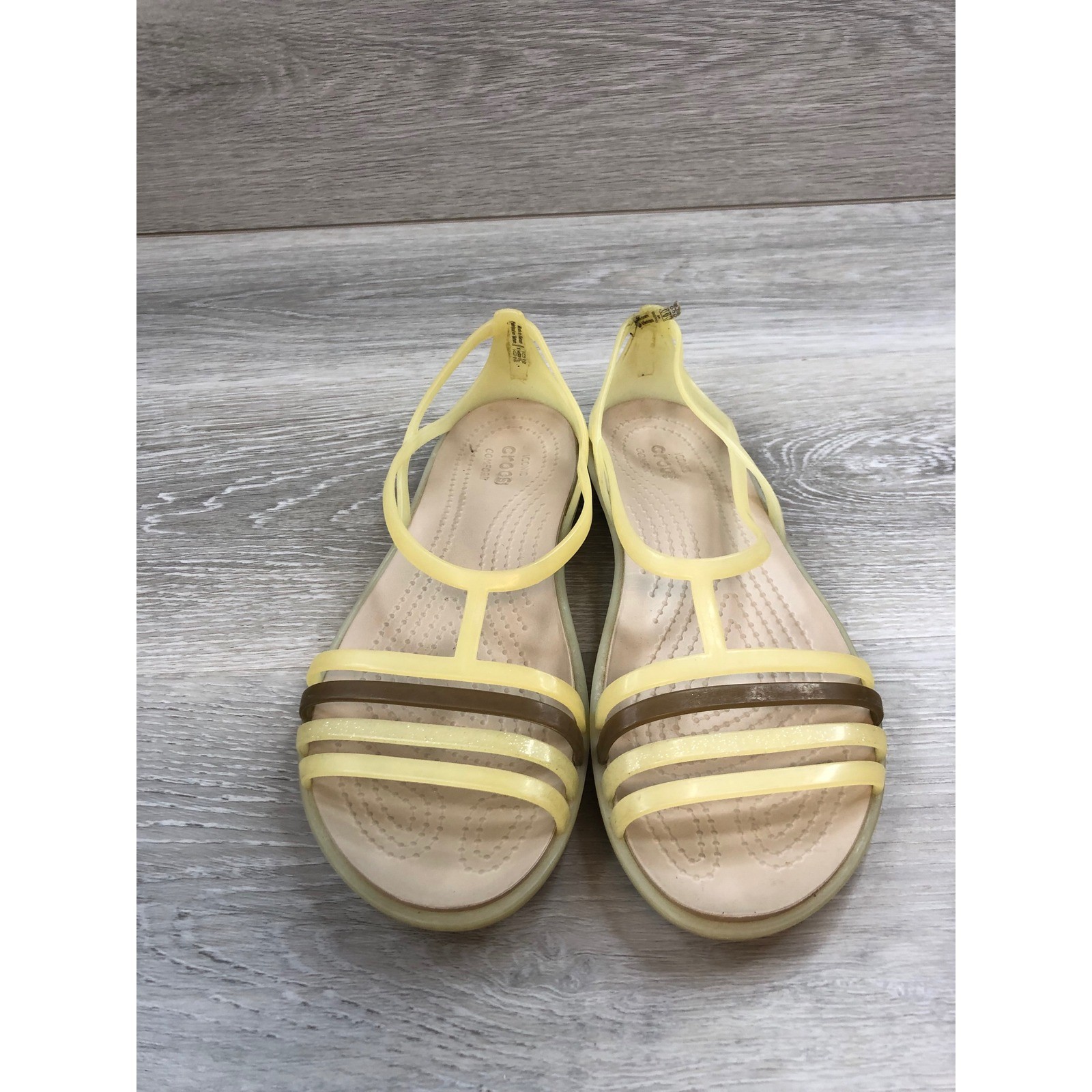 Crocs Isabella Women’s Strappy Sandals Brown Travel 6 Casual Comfort Beach Shoes
