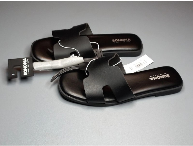 Sonoma Goods for Life Genza Band Slide Sandals Women’s Size 6 Black