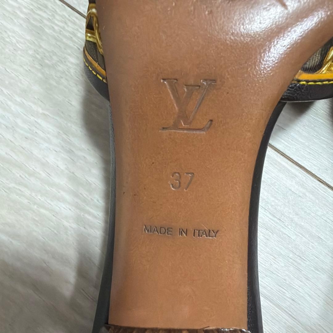 Louis Vuitton Women Espadrille Sandals Brown Denim Red EU 37 US 7 Monogram