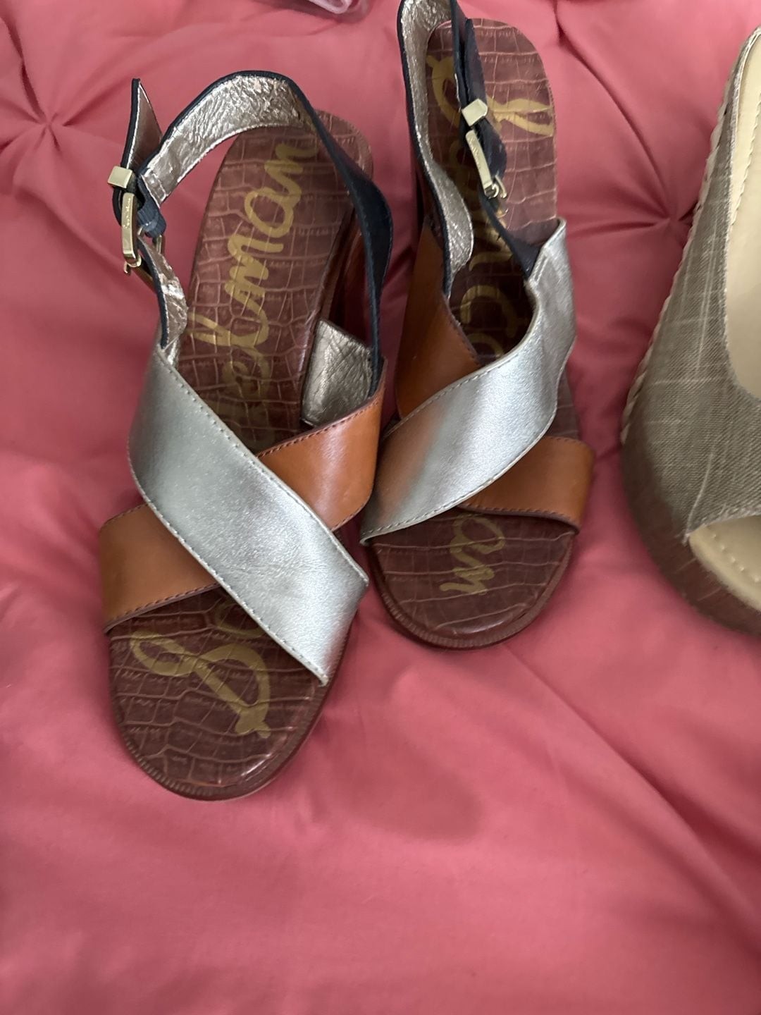 Sam Edelman Ivy Colorblock Slingback Chunky Heel Sandals