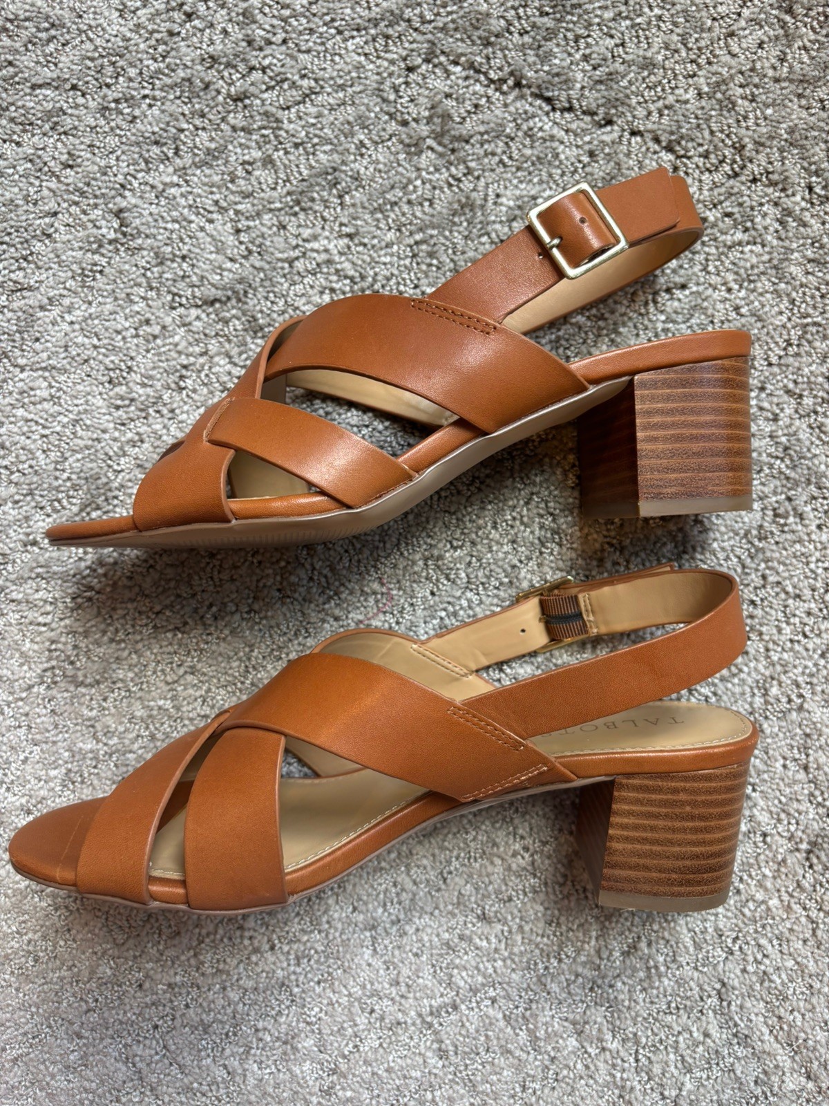 TALBOTS Havana Tan Mimi Strappy Sandal w/Block Heel SZ 7.5 in box