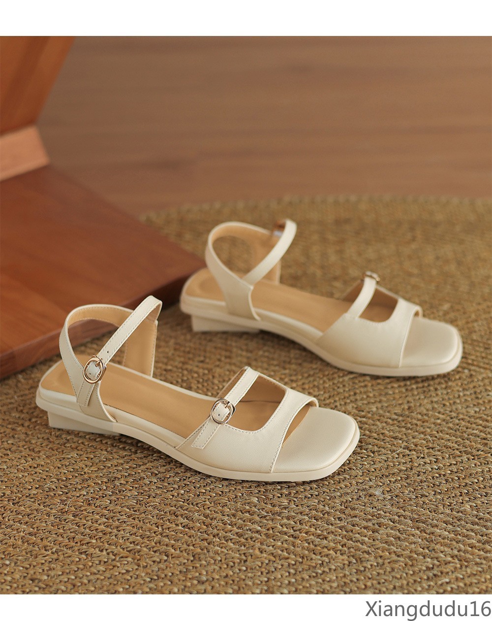 Women’s Open Toe low heel Sandals Ankle Strap Buckle Casual Dress Shoes