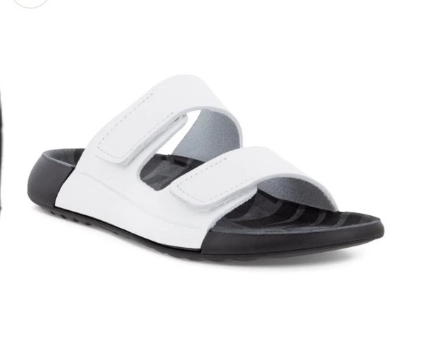 Ecco 2nd Cozmo 2 Band Leather Slide White Sandal New Size EU 41, US 10-10.5