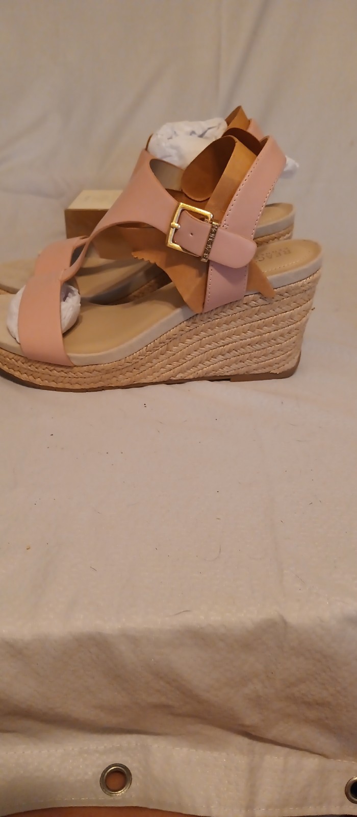 Reaction Kenneth Cole Women’s Pink Wedge Sandals Ankle Strap US 9