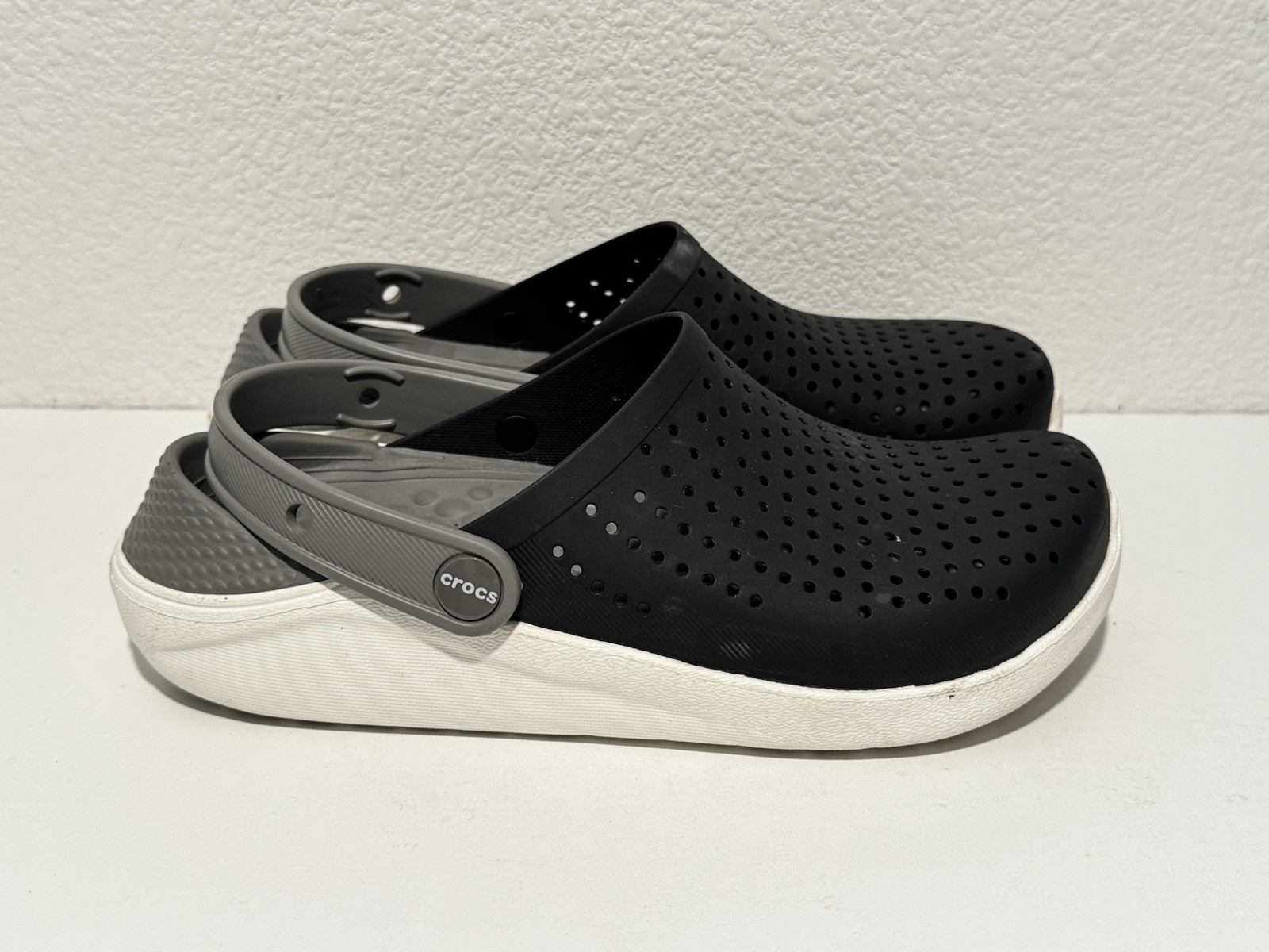 Crocs Literide 360 Clog Sandal Sz 6 Black Gray Unisex Adult Comfort Slide