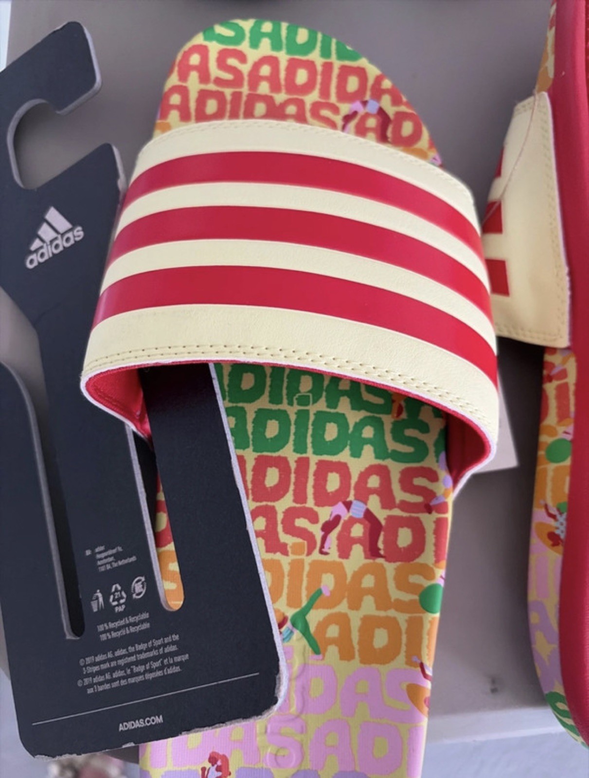 Adidas and Farm Rio colab Adilette Comfort Slides Wmns US 10