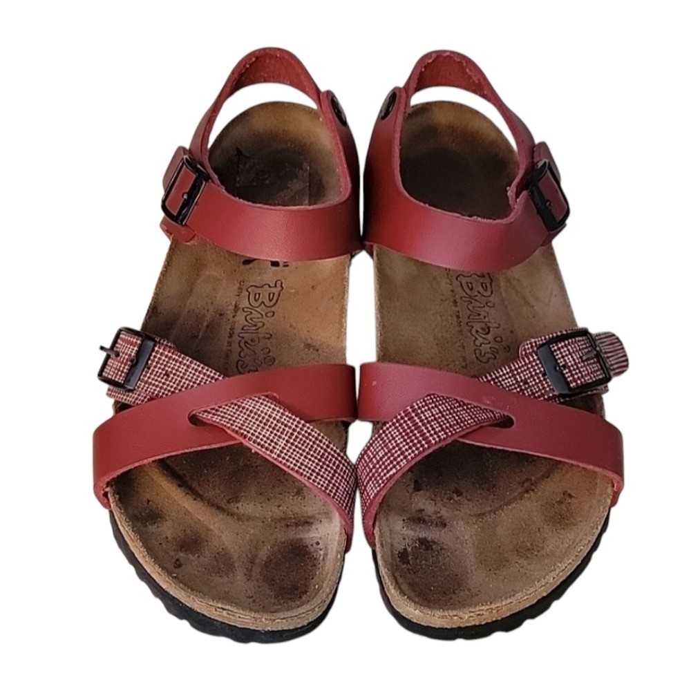 BIRKI’S Lillie Criss Cross Burgundy Sandals Women’s US 6-6.5 EUR 37 BIRK…