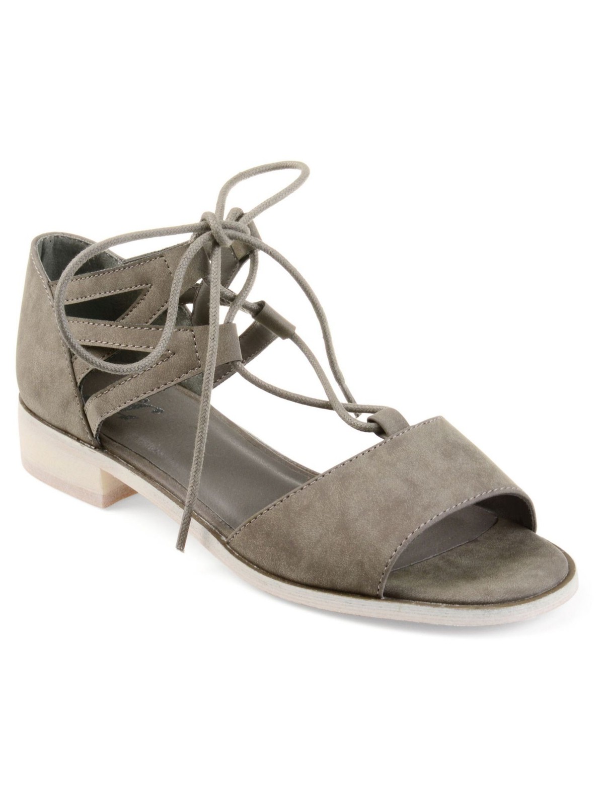 JOURNEE COLLECTION Womens Gray Ghille Up System OutIngrid Block Heel Sandals 10