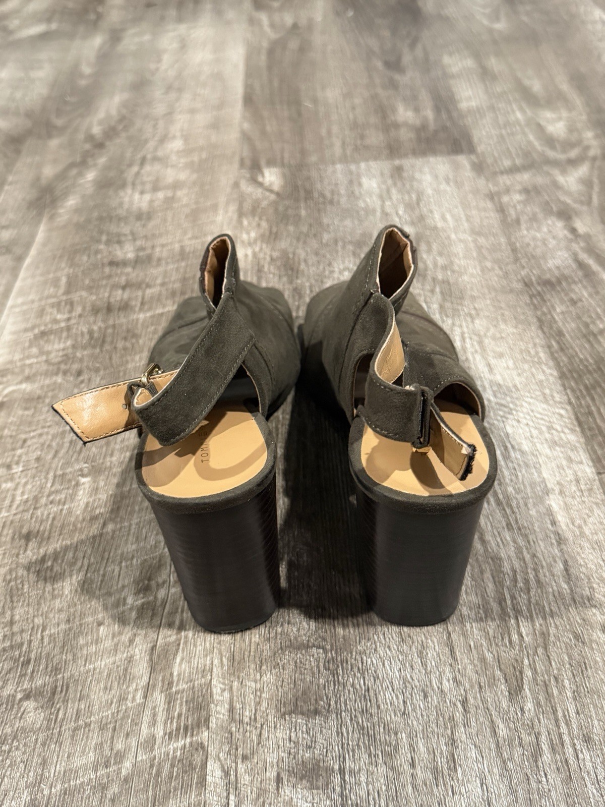 Tommy Hilfiger Womens Shootie Relita2 Open Toe Casual Olive Green 9.5M