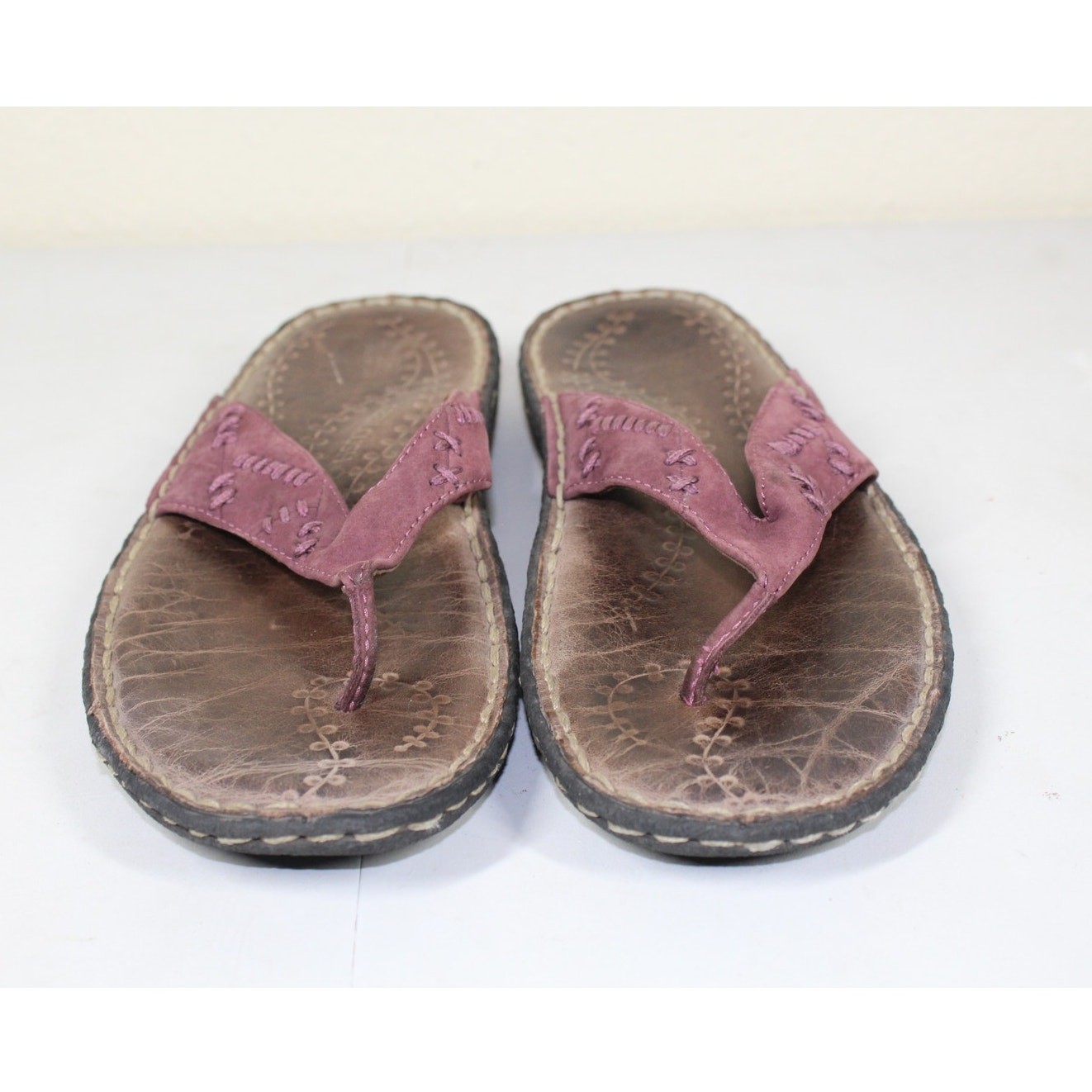 KEEN Cush Flip Flops Women’s Size 8 Burgundy Nubuck Thong Slip On Sandals