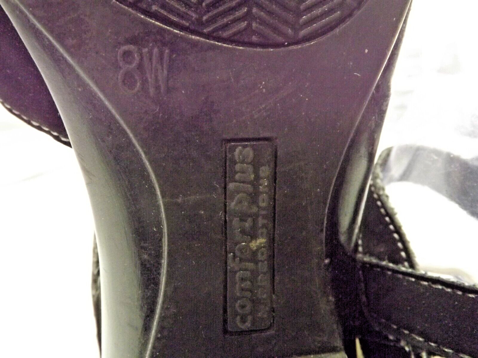 Comfort Plus by Predictions Casual Hook & Loop Sandal Black Faux Suede Sz 8W US