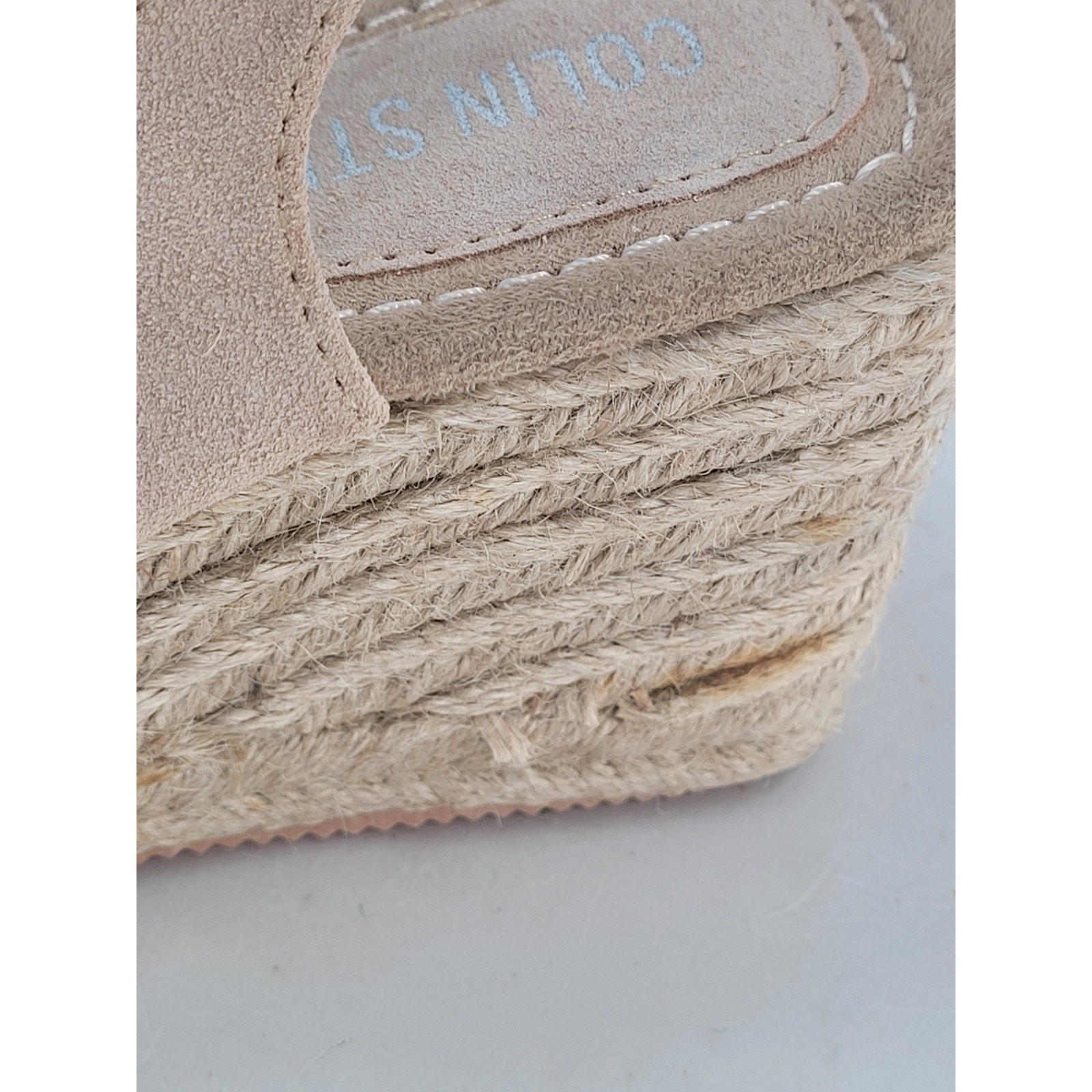 Colin Stuart Off White Slingback Espadrille Wedge Sandals Jute Rope Heel Shoes