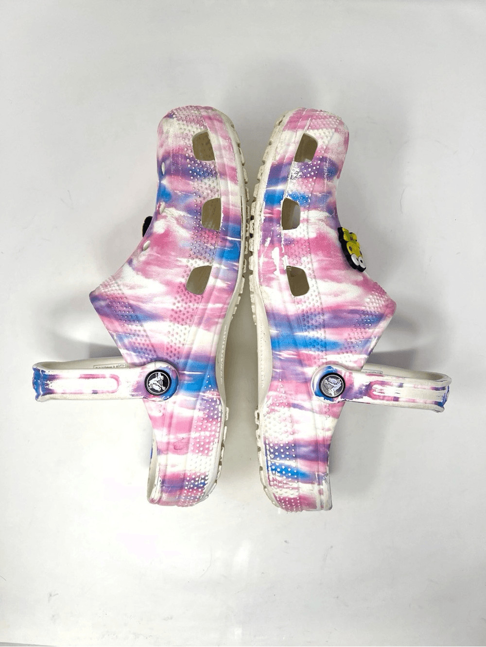 Crocs Classic Clogs Tie-Dye Pink Blue w/ Jibbitz | Men’s 8 / Women’s 10