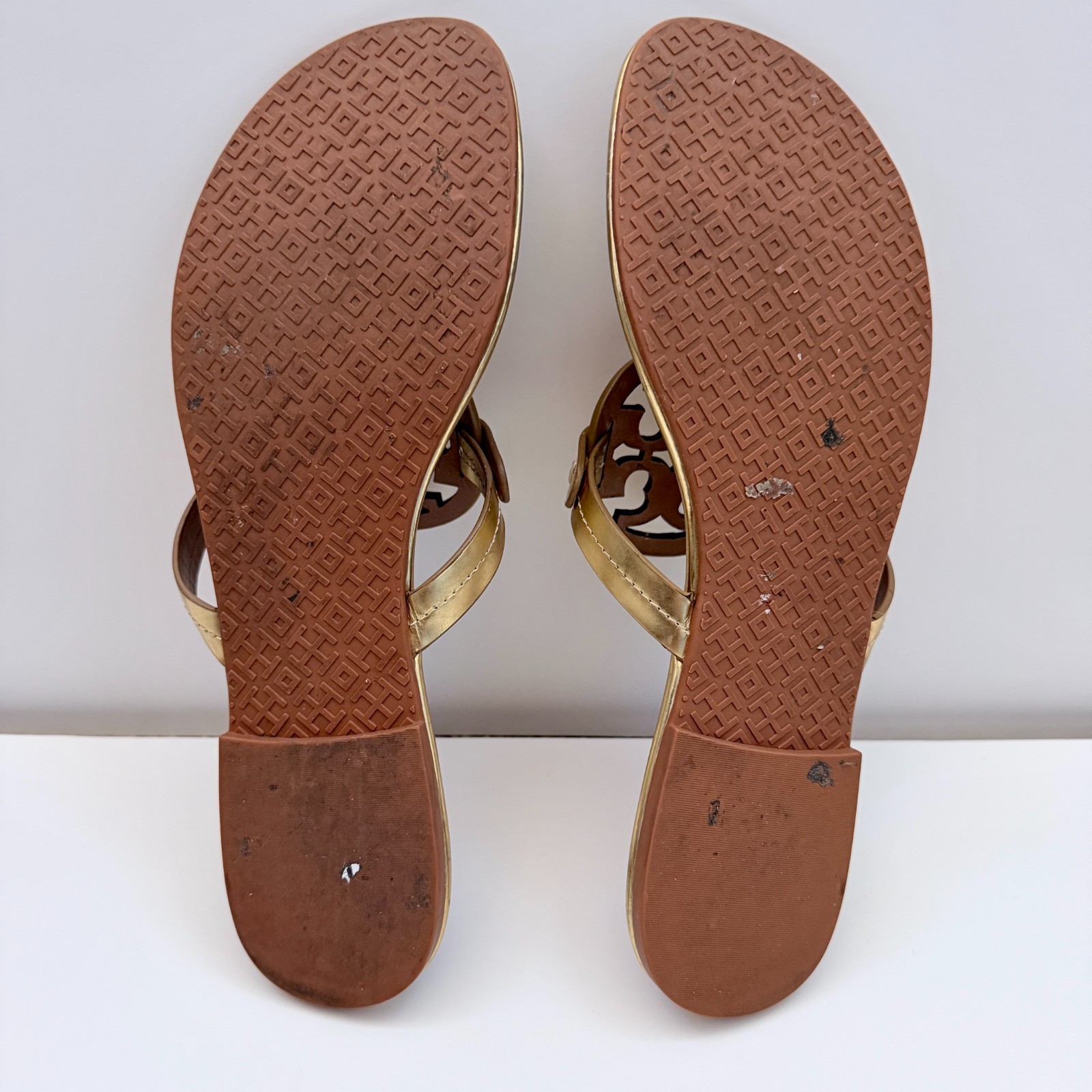 TORY BURCH MILLER SANDAL GOLD PATENT LEATHER WOMEN’S SIZE 10