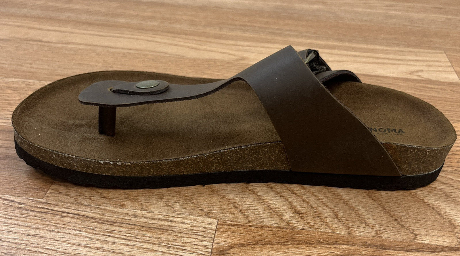Sonoma Porcelain Leather Slides Sandals Brown Cork Women’s Size 8.5 NEW