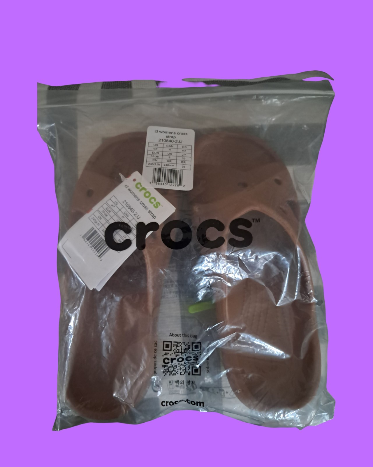 CROCS Classic Cross Strap Sandals Milk Chocolate Women’s Sandals 210840-2JJ