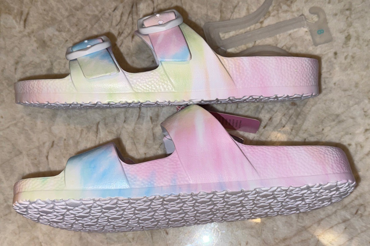 Women’s Tie-Dye Slide Sandals – Stoney Clover Lane x Target Rainbow Size 8