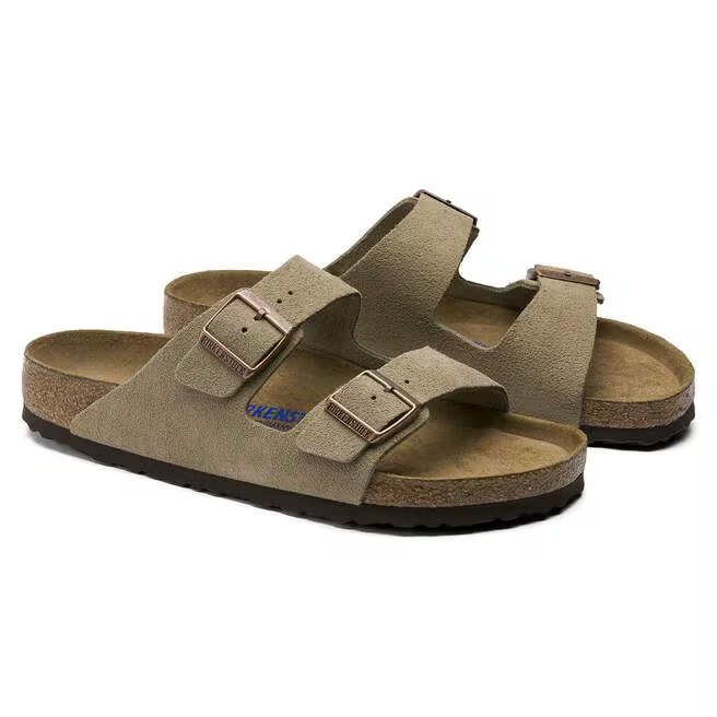 Birkenstock Arizona Birko-Flor Soft Footbed Unisex Sandals Select Size-Taupe