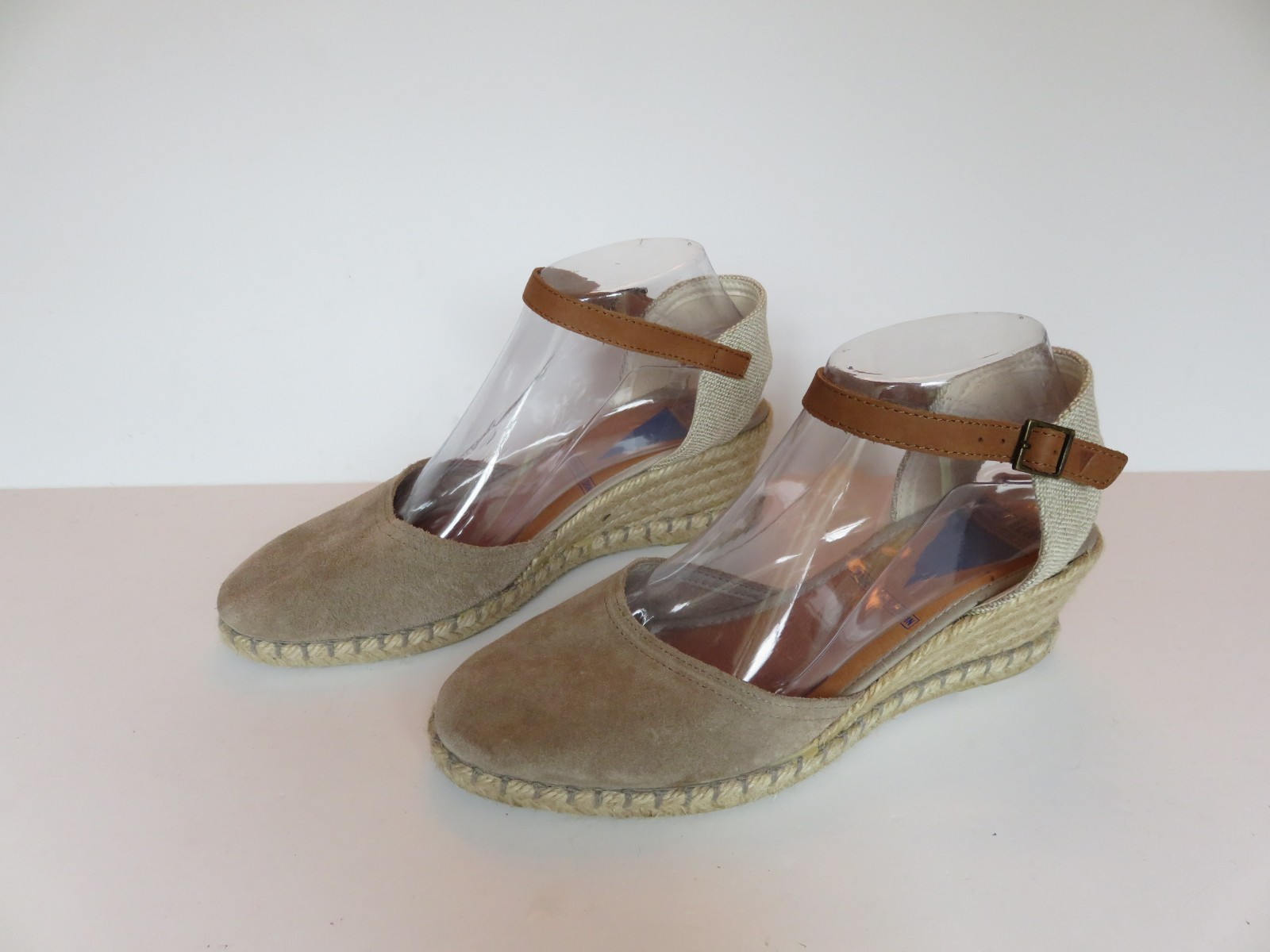 Verbenas Espadrille Malena Sandals 39 Size 8 Strappy Wedge Shoes Spain Tan