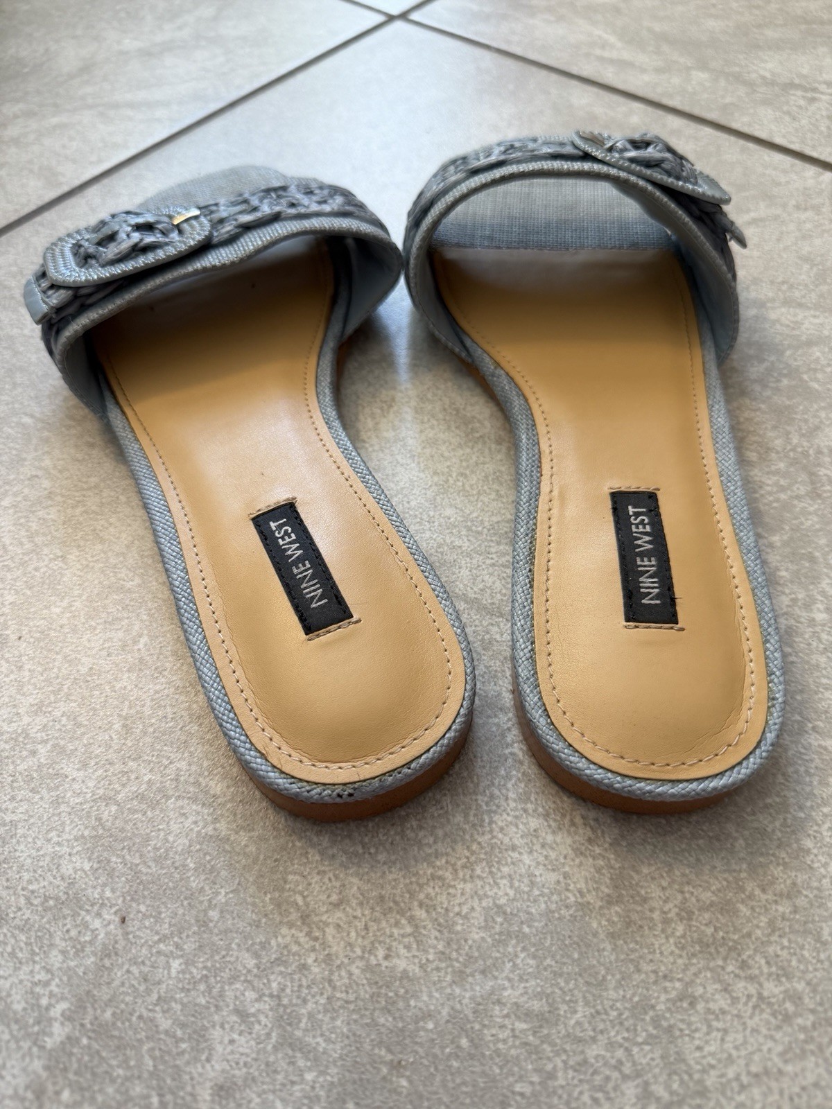 Nine West Hagleigh Slide Sandal Women’s Blue Size 10 Spring Summer