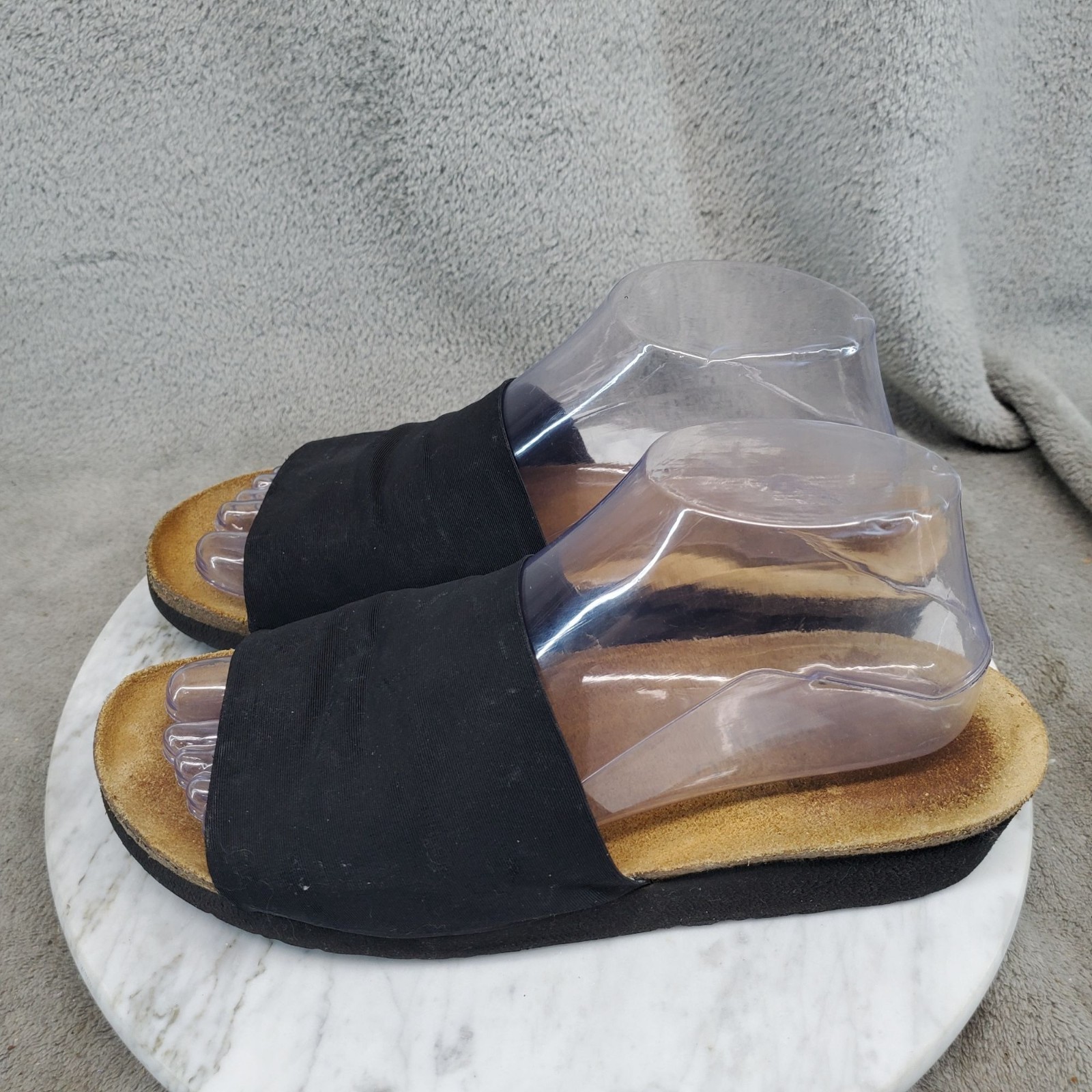 Naot Shoes Womens Size 9 Alana Black Leather Slip On Wedge Sandals