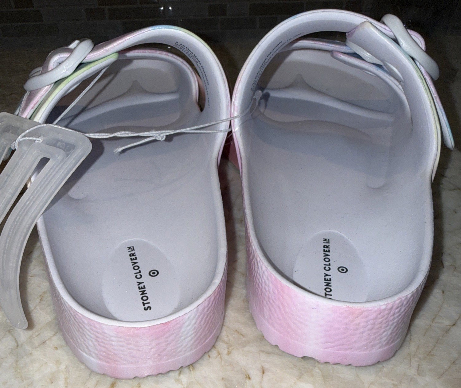 Women’s Tie-Dye Slide Sandals – Stoney Clover Lane x Target Rainbow Size 8
