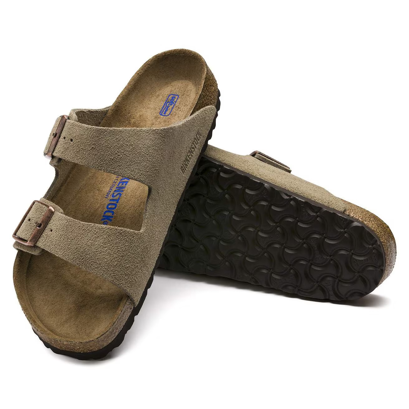Birkenstock Arizona Taupe Soft Footbed Suede Sandals Unisex Select Width Size